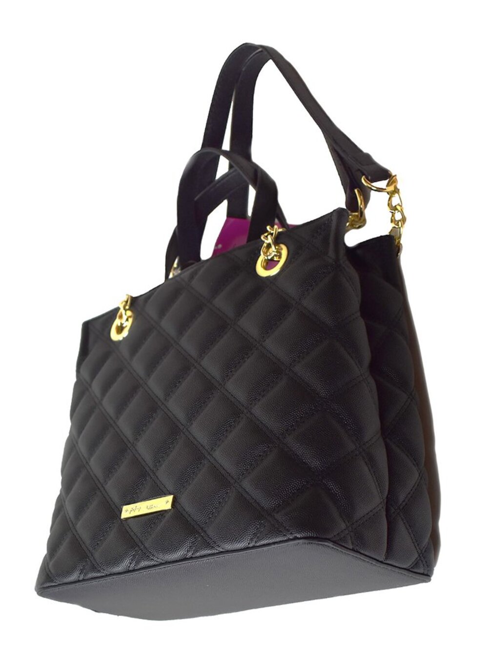 Betsey Johnson Women’s Shoulder Bag 2-Pc Set Diamond Quilted Faux Leather Bag - Picture 6 of 9